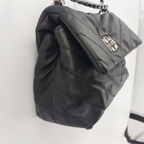 Badgley Mischka Black Quilted Vegan Leather Crossbody - Picture 7 of 14